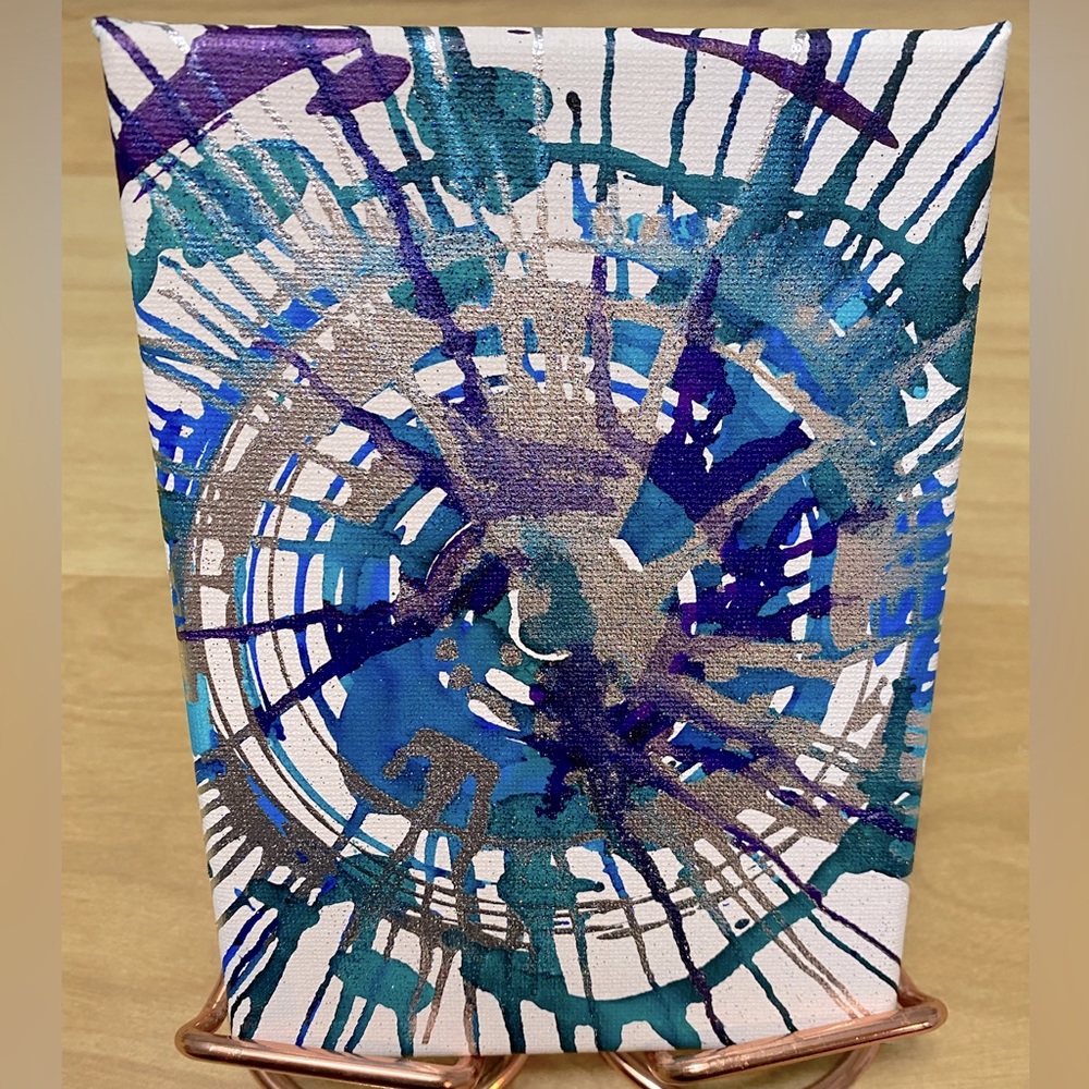 Painting. Mixed media. Mica powders for hologram effect. Beautiful original art.